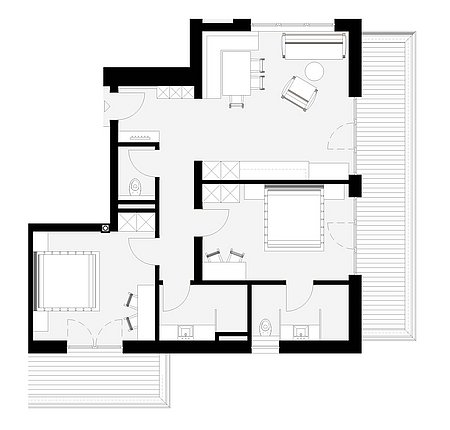 Grundriss Talblick-Apart 23 für 4 – 6 Personen