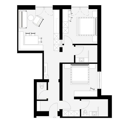 Layout Apart 01 for 4 – 6 persons