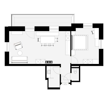 Grundriss Seeblick-Apart 22 für 2 – 4 Personen