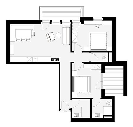 Grundriss Seeblick-Apart 32 für 4 – 6 Personen