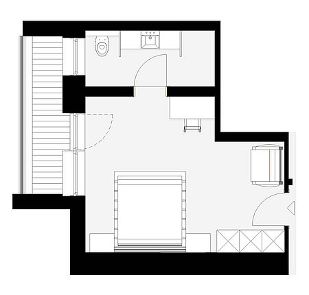 Grundriss Dorfblick-Zimmer 20