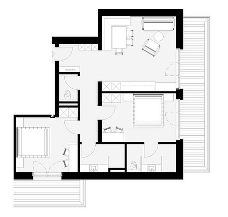 Grundriss Talblick-Apart 33 für 4 – 6 Personen